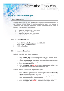 HKU Past Examination Papers - HKU Libraries