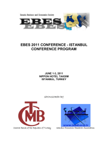 EBES 2011 CONFERENCE - ISTANBUL CONFERENCE PROGRAM