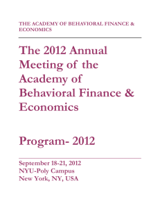 Program-2012 Annual Meeting - Academy of Behavioral Finance