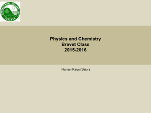 Physics and Chemistry Brevet Class 2015-2016