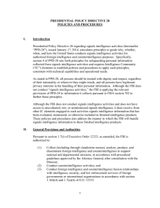 Presidential Policy Directive 28 Policies and Procedures