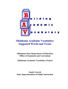 Oklahoma Academic Vocabulary Suggested Words and Terms