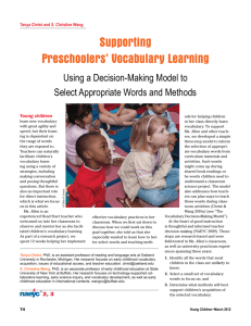 Supporting Preschoolers' Vocabulary Learning