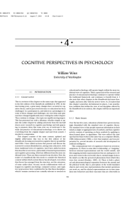 cognitive perspectives in psychology