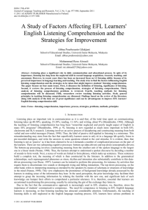 A Study of Factors Affecting EFL Learners' English Listening