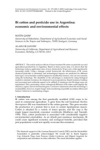 Bt cotton and pesticide use in Argentina