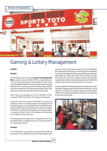 Gaming & Lottery Management - Berjaya Corporation Berhad