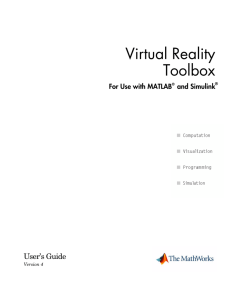 Virtual Reality Toolbox User's Guide