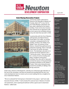 Hotel Maytag Renovation Project - Newton Development Corporation