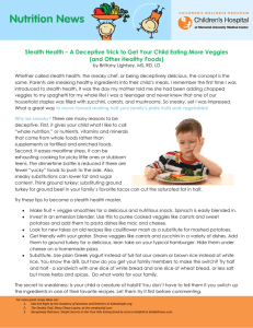 Stealth Health – A Deceptive Trick to Get Your Child