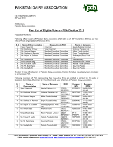 First List of Eligible Voters – PDA Election 2013