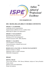 SIX SIGMA BLACK BELT COURSE CONTENTS