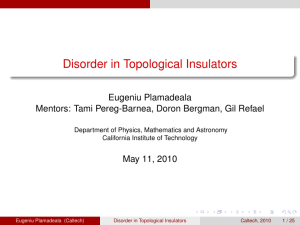 Disorder in Topological Insulators