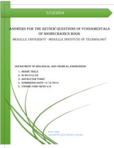 Answers for the review questions of fundamentals of biomechanics