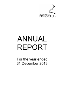 Annual report 2014 - Melbourne Press Club