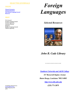Foreign Languages - John B. Cade Library