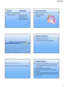 History of Forensic Science