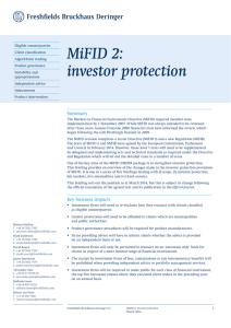 MiFID 2: investor protection - Freshfields Bruckhaus Deringer