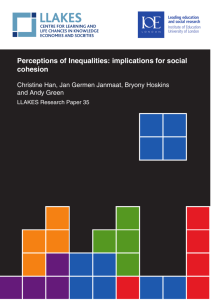 Perceptions of Inequalities: implications for social cohesion