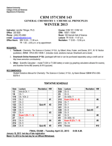 INTRODUCTION TO CHEMICAL PRINCIPLES (CHM 104)