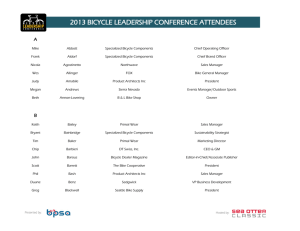 2013 BICYCLE LEADERSHIP CONFERENCE ATTENDEES
