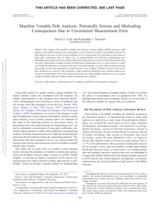 Manifest Variable Path Analysis: Potentially Serious