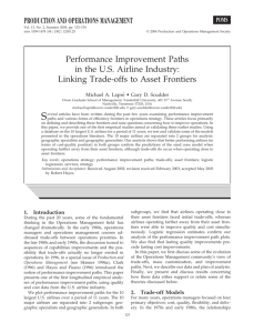 Performance Improvement Paths in the US Airline Industry