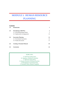 module 1: human resource planning