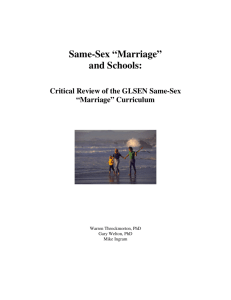 Same-Sex “Marriage” and Schools - The Center for Vision & Values