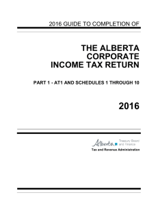 Tax and Revenue Administration - Guide to AT1 Alberta Corporate