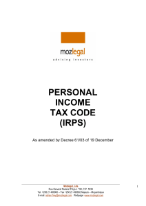 personal income tax code (irps)