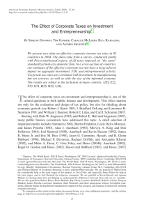 The Effect of Corporate Taxes on Investment and Entrepreneurship