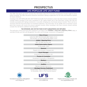 Prospectus for UFS Popular Life Unit Fund