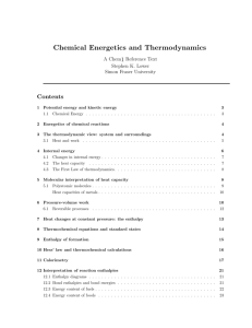 Chemical Energetics and Thermodynamics