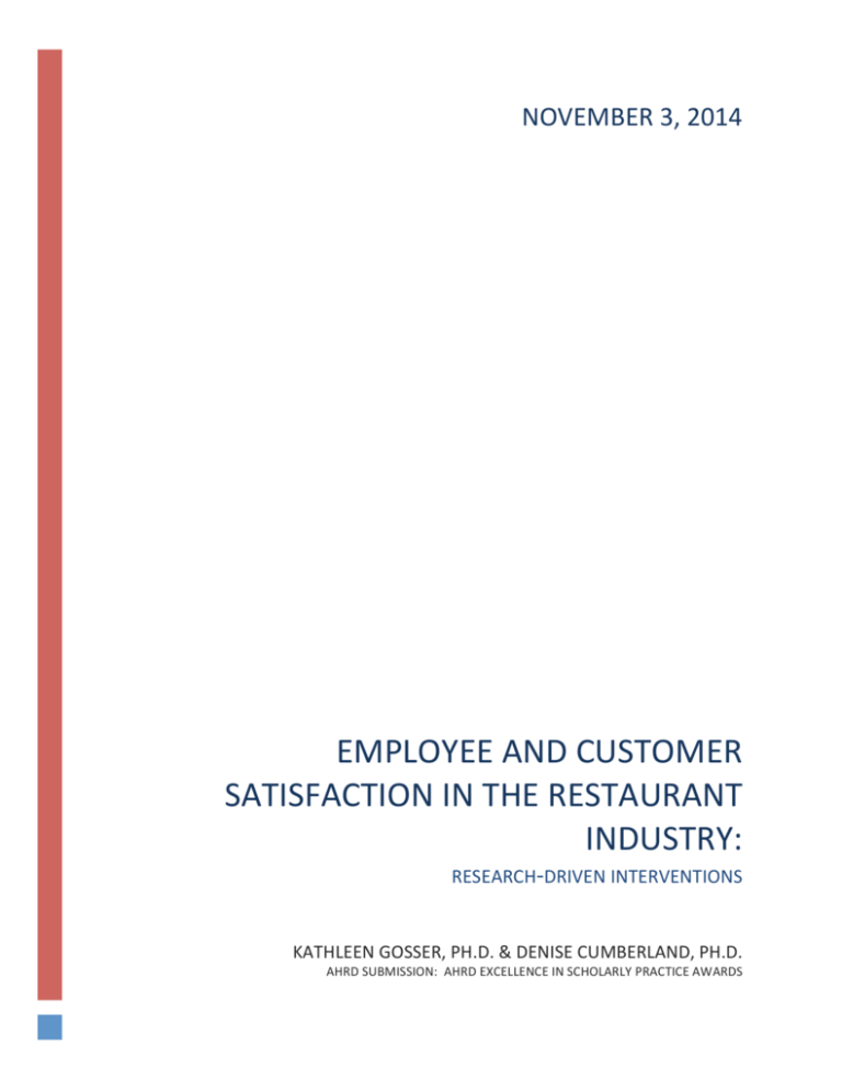 customer satisfaction in restaurant thesis