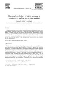 The social psychology of public response to warnings of a