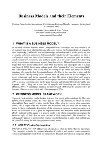 Business Models and their Elements - HEC