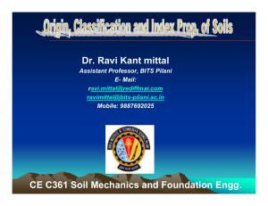 Dr. Ravi Kant mittal CE C361 Soil Mechanics and Foundation Engg.