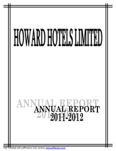 Financial Year - Howard Hotels Ltd.