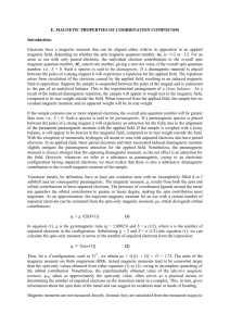 E. MAGNETIC PROPERTIES OF COORDINATION COMPOUNDS