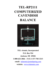 tel-rp2111 computerized cavendish balance - TEL