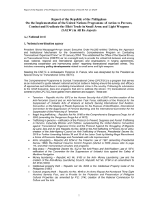 Report of the Republic of the Philippines On the Implementation of