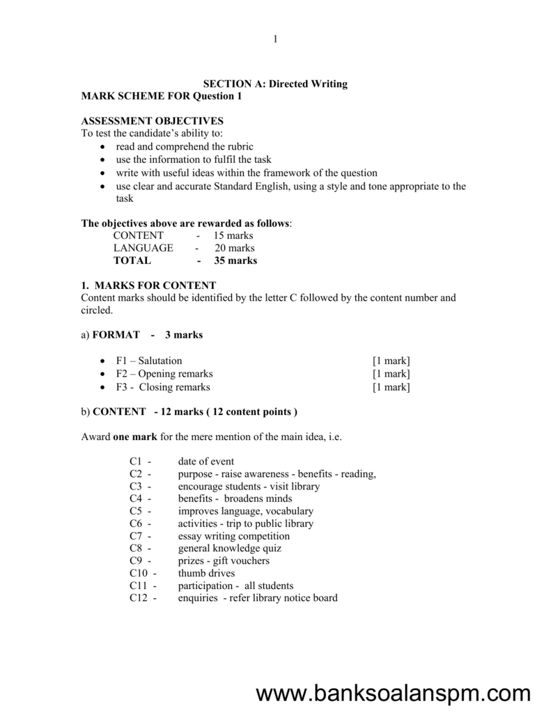 Mark Scheme for Paper 1 Set 1