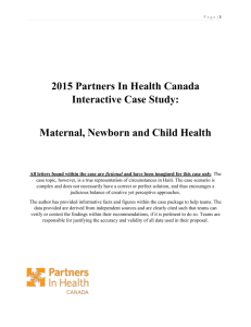 2015 Partners In Health Canada Interactive Case Study: Maternal