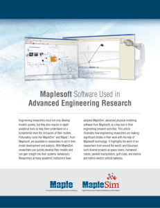 Maplesoft Software Used in Advanced Engineering
