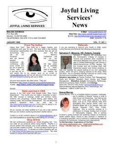 January 2008 Newsletter - Joyful Living Services