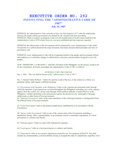 Executive Order 292 - Financial Disclosure Law Library