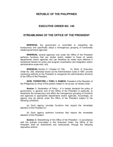 EO 149 Streamlining of the Office of the President