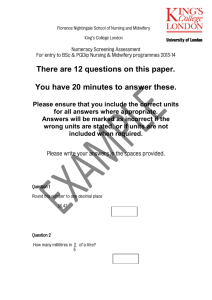 There are 12 questions on this paper. You have 20 minutes to
