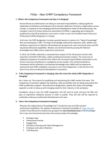 FAQ CHRP Competency Framework